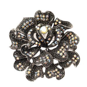 Broche Vintage Metal Chumbo e Strass