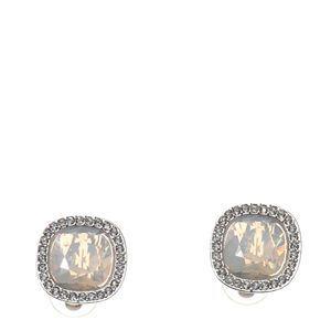 Brinco de Pressão Swarovski Vintage Pedra com Transparência Prateado