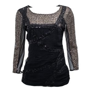 Blusa Cris Barros Paetê Preta