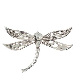 Broche Vintage Libélula Pedras Coloridas e Prateado