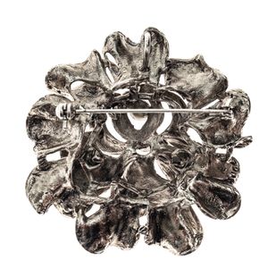 Broche Vintage Metal Chumbo e Strass