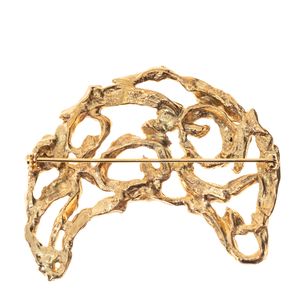 Broche Vintage Meia Lua Grande Dourado