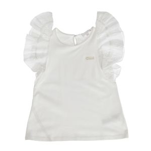Blusa Chloé Infantil Babados Branca