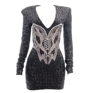 Vestido Balmain Brilhos Preto