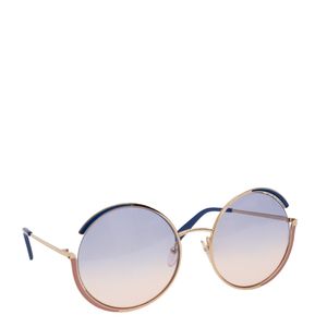 Óculos Emilio Pucci Metal Dourado, Azul e Rosa