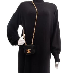Bolsa Celine Claude Corrente Couro Preta