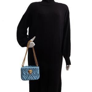 Bolsa Gucci Broadway Tigre Metalizada Azul