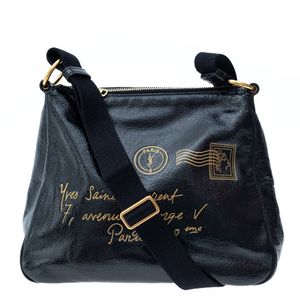 Bolsa Saint Laurent Y mail Verniz Preta