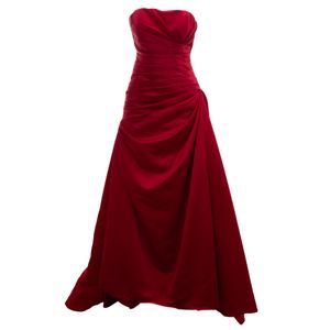 Vestido Pronovias Cetim Drapeado Vermelho