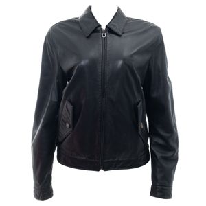 Jaqueta Salvatore Ferragamo Couro Preto