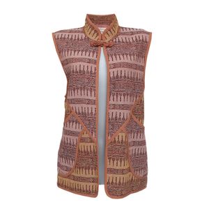 Colete Savy Jacquard Rosa e Amarelo