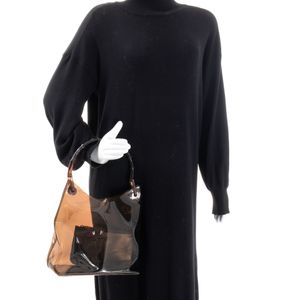 Bolsa Gucci Vinyl Transparente Bamboo Marrom