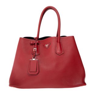 Bolsa Prada Double Tote Couro Vermelho