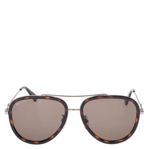 Óculos Gucci Metal e Acetato Mescla Marrom